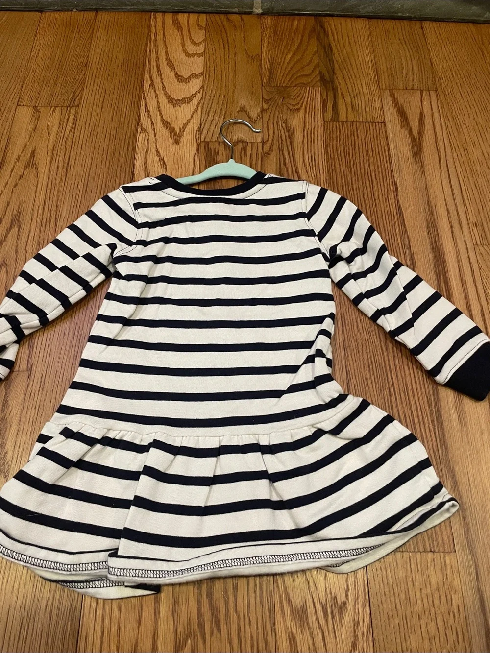 Ralph Lauren Navy & White Striped Polo Bear Long-Sleeve Dress